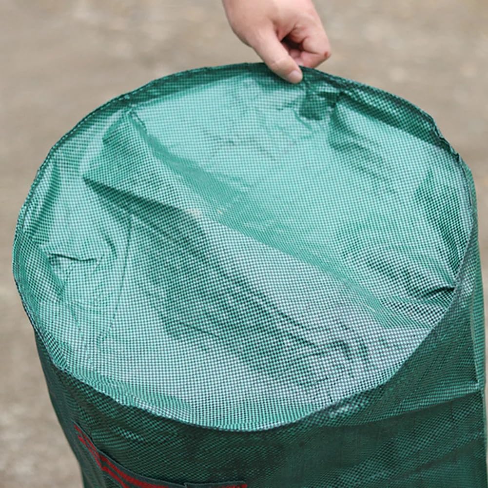 Bolsas de basura de jardín de gran capacidad, reutilizables, impermeables, para recogida de residuos de jardín, contenedor de almacenamiento duradero para uso en exteriores (300 L)