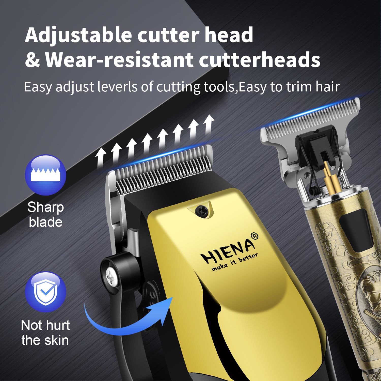 HIENA PRO Professional Hair Clippers Set & Cordless Barber Clippers for Men Rechargeable Ear - Image 2