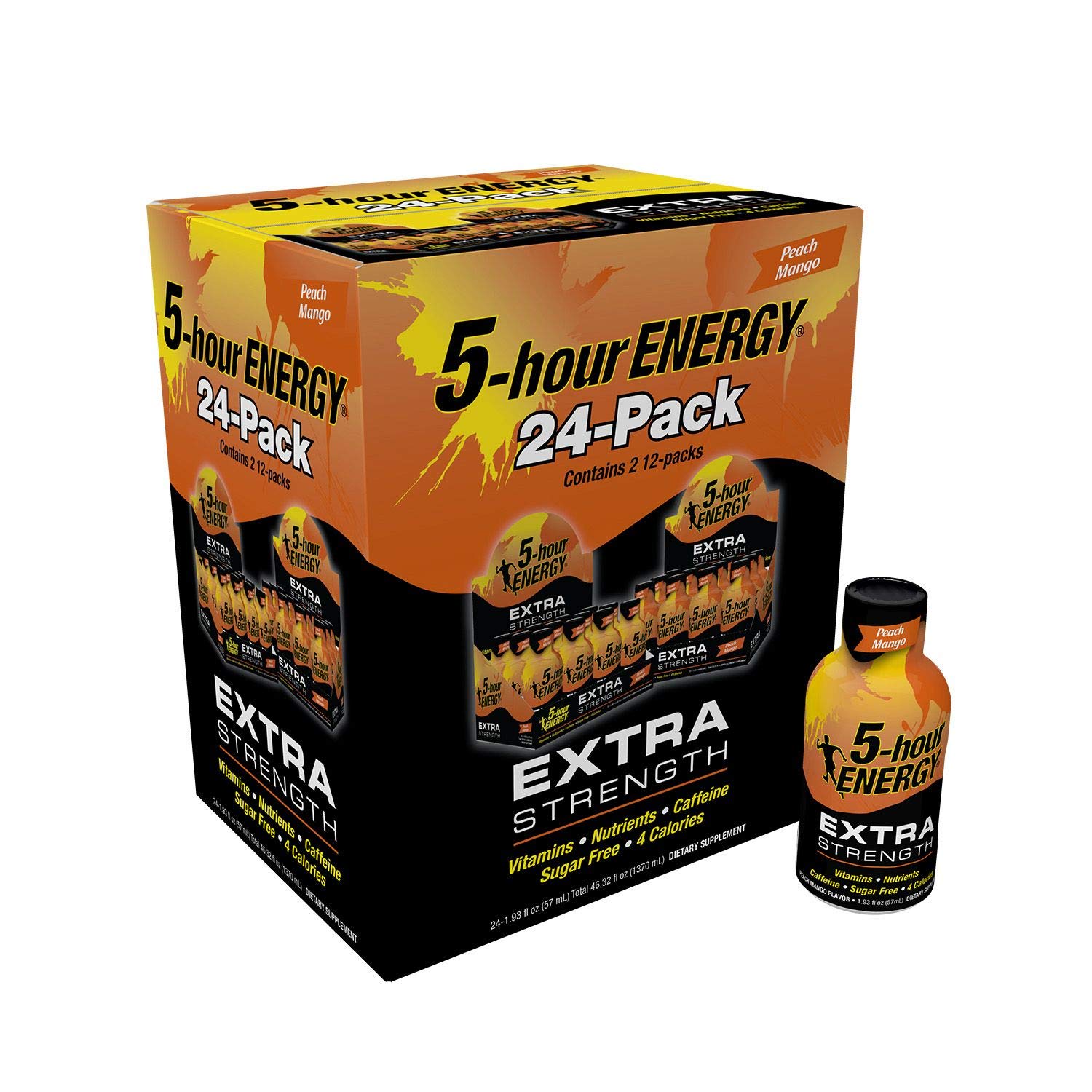 5-Hour Energy Shot, Extra Strength Peach Mango 1.93 oz. ea., 24 pk. A1