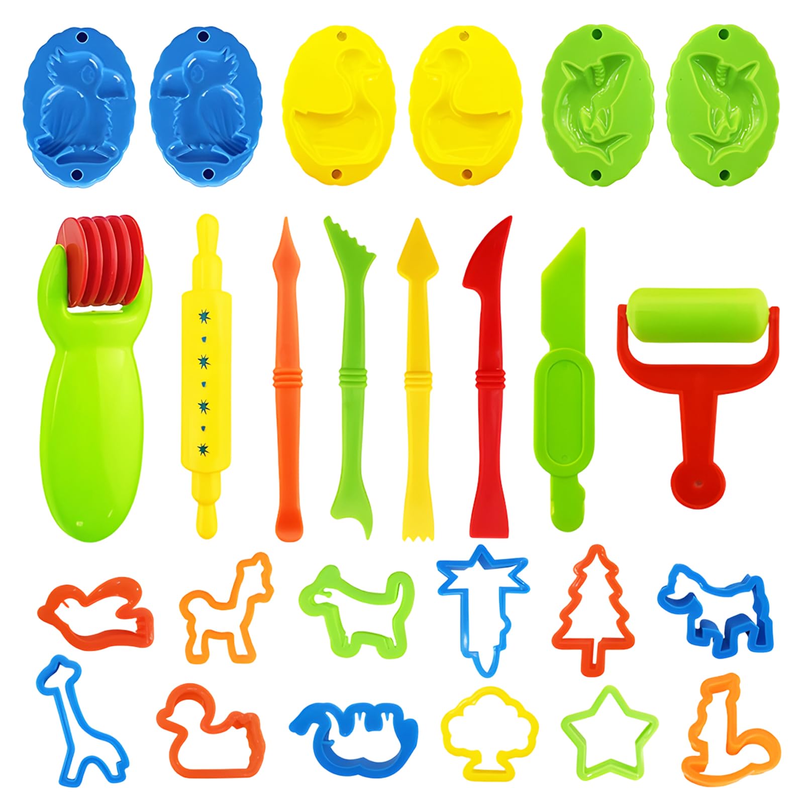 26Pcs Claydough Set, Clay Dough Tools, Claydough Accessories, Claydough Cutters Clay Roller and Modeling Tools