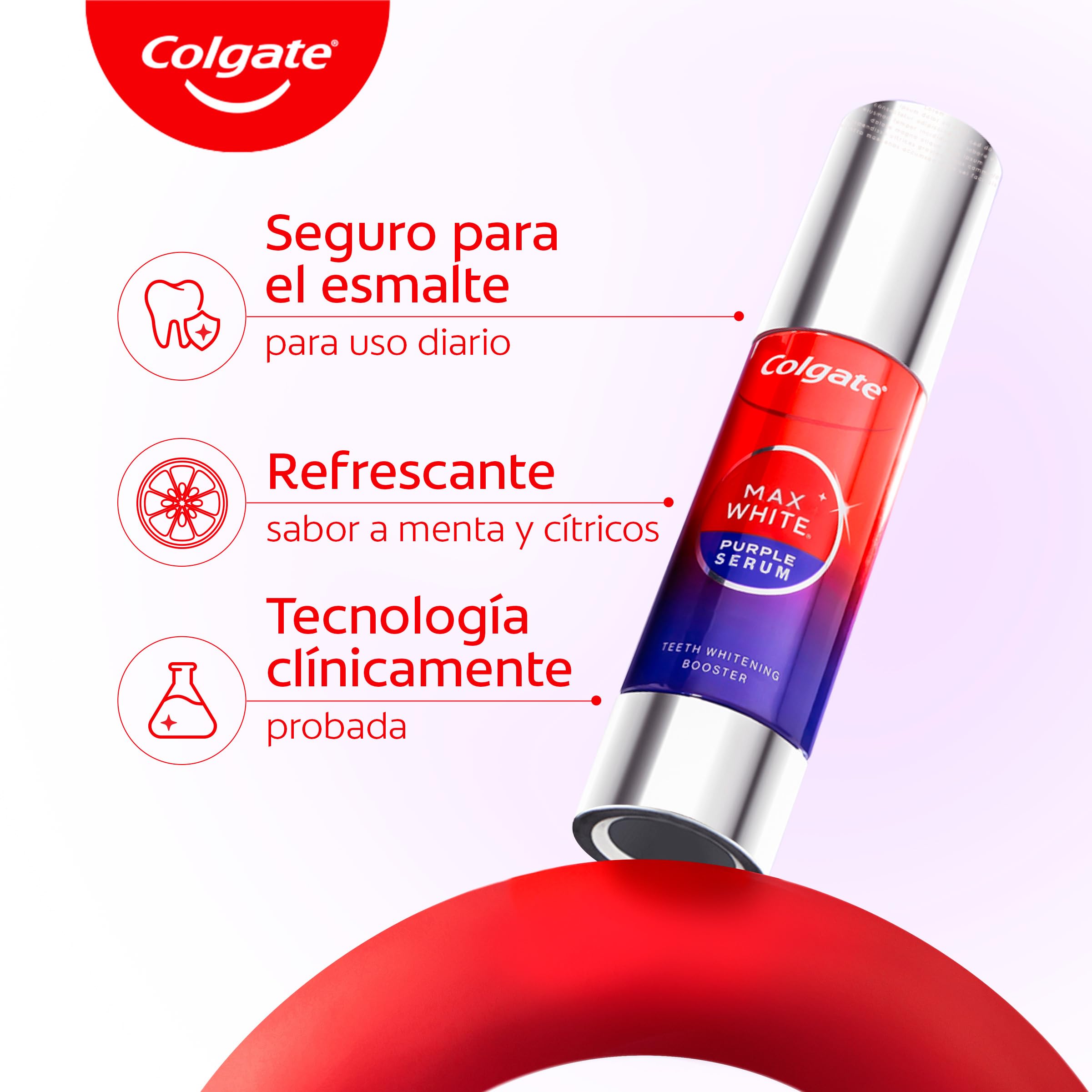 Colgate Max White Sérum Morado 40ml, Blanqueador Dental Instantáneo sin Flúor, Blanquea Instantáneamente, Fórmula de Doble Acción para Corrección del Color y Resultados Blanqueadores Duraderos — view 5
