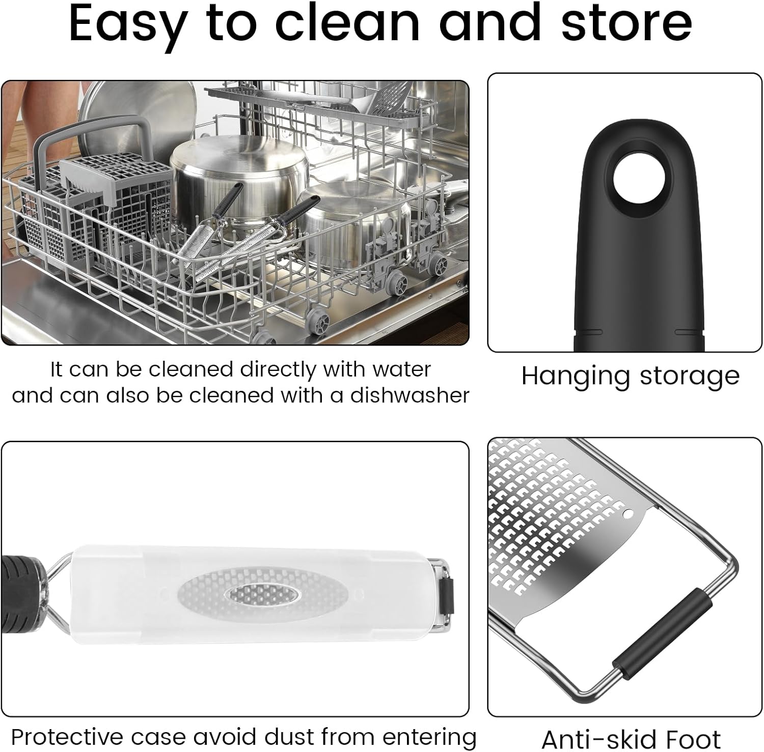 8Pcs Stainless Steel Lemon Zester with Handle, Rust Proof Incisive Handheld Cheese Shredder, Nutmeg Grater With Hanging Hole for Kitchen Bar, Dishwasher Safe