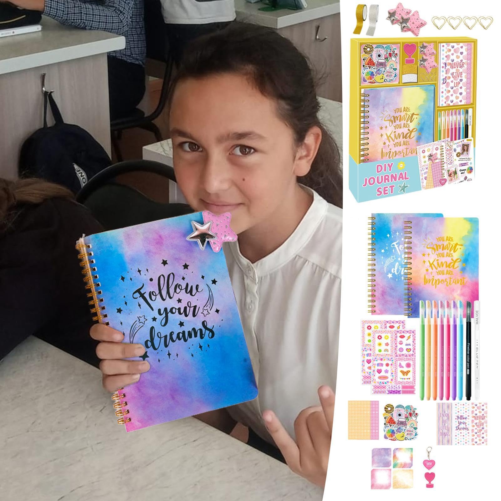 Przenośny zestaw do scrapbookingu, kreatywne materiały do scrapbookingu | zestaw dekoracyjny śmieszne dziewczyny pamiętnik, artykuły dekoracyjne dziennika artystycznego 12,01 x 10,51 x 1,57 dla