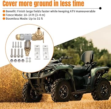 Boomless Sprayer Nozzle ATV Spot Sprayer Width Up to 31FT 2-in-1 Boomless & Fence Line Sprayer Nozzle, Adjustable Pattern(Style1)