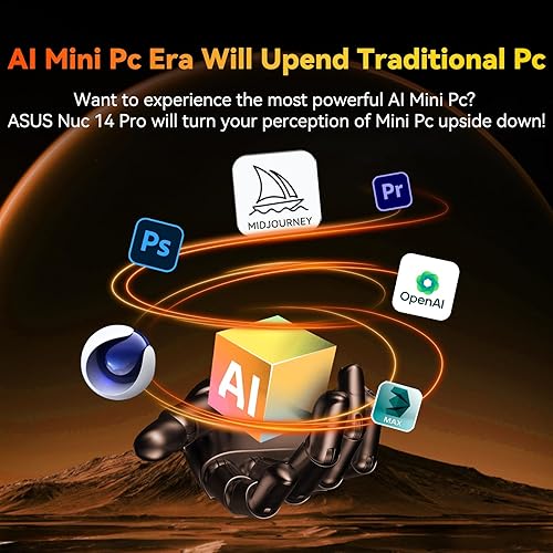 Miniatura 3 de ASUS NUC 14 Pro AI Mini PC, Ultra 7 155H (16C22T, hasta 4.8GHz), 32 GB DDR5 RAM, 1 TB PCIe 4 SSD, Intel Arc GPU, tipo C 3.2, 8K, HDR, WiFi 6E