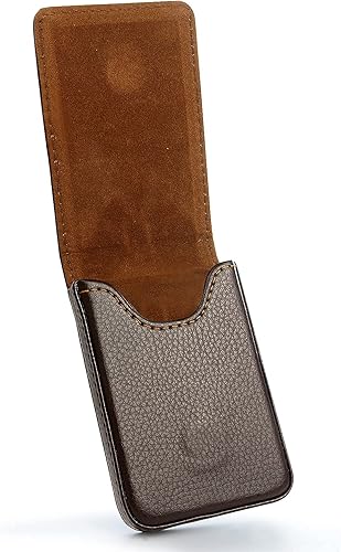 Miniatura 5 de Ocadux Paquete de 2 tarjeteros magnéticos de piel sintética para hombres o mujeres (negro + café), estilo vertical