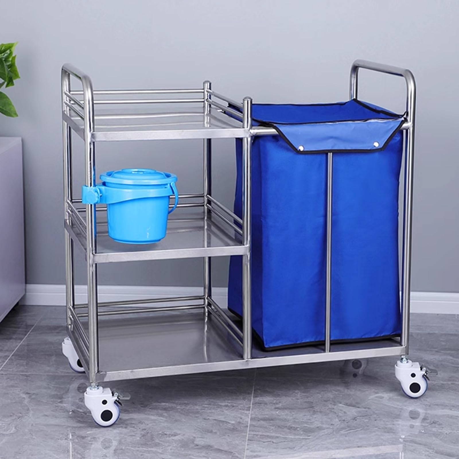 Carrello Pulizie Professionali Carrello Pulizie Hotel Trasporto Biancheria Pulita Servizio Lavanderia Albergo Hotel Ospedale Case di Cura e Riposo(90 * 45 * 86cm)