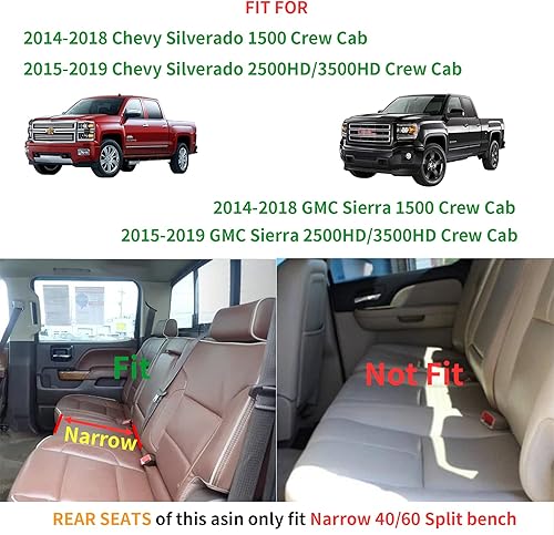 Miniatura 6 de LUCKYMAN CLUB D04-S2 Fundas de asiento de cuero sintético impermeable con funda de consola central (juego completo, color negro)