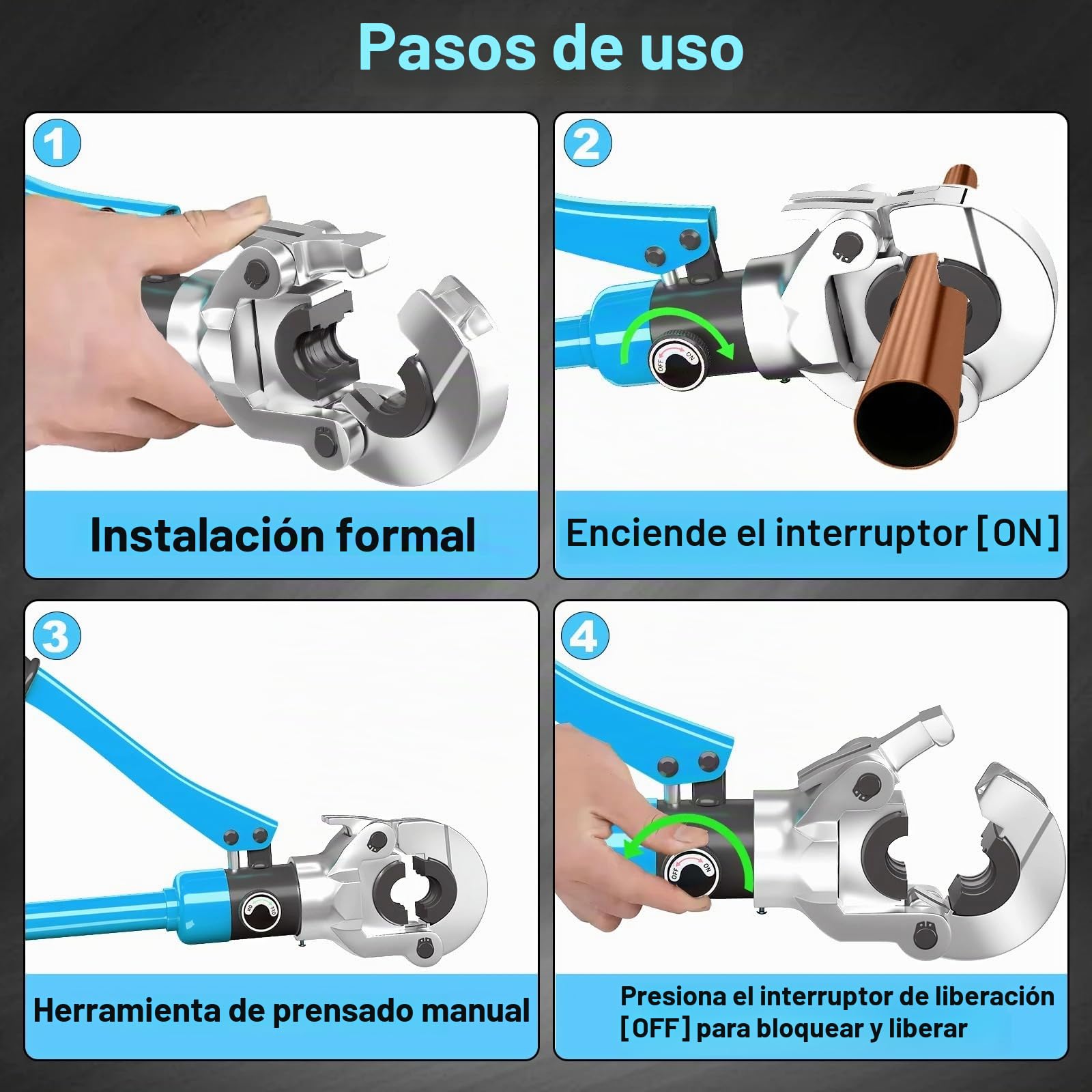 Prensa Multicapa Hidraulica 10T Prensa Hidraulica Multicapa, Crimpadora Multicapa Fontaneria Prensadora Tubo Multicapa, Crimpadora Hidraulica, Tenaza Multicapa, Máquina De Crimpar PEX PB 16-32 Mm 360°