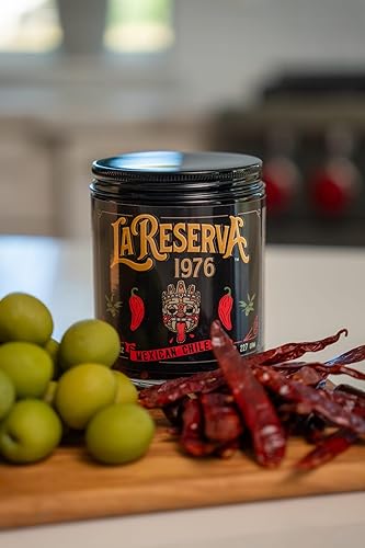 Miniatura 10 de La Reserva 1976 Aceite de Chile Mexicano, 100% aceite de oliva virgen extra, chiles mexicanos ahumados, salsa de aceite de chile picante, sin
