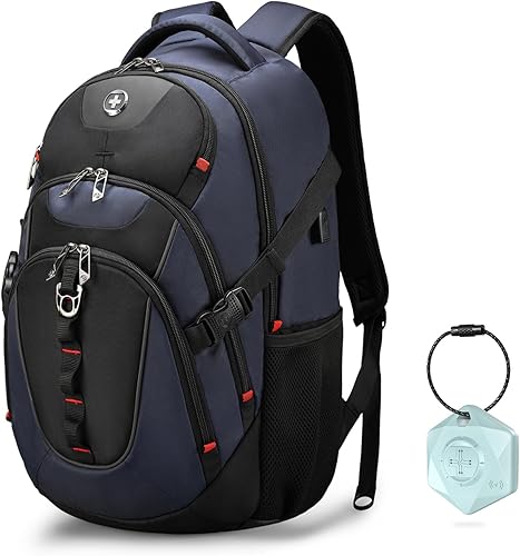 Miniatura 11 de swissdigital Mochila para portátil de viaje de negocios, para hombre y mujer, con puerto de carga USB inteligente, compatible con portátiles de 15.6