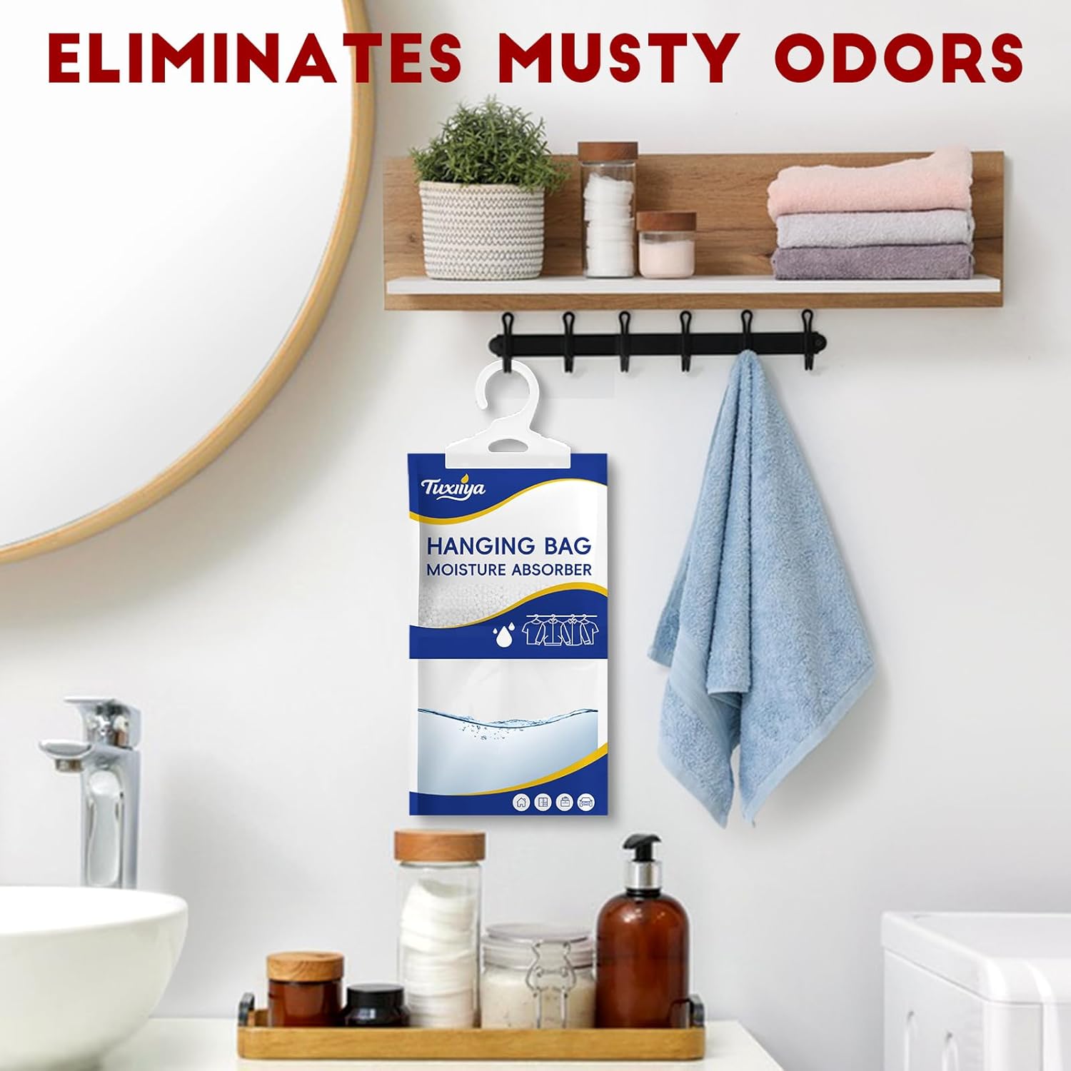 Moisture Absorbers 20 Pack,Hanging Closet Dehumidifier Bags,Moisture Absorbing Bags, Desiccant,Moisture Absorbing Bags for Closet,Wardrobes,Bedrooms, Bathrooms