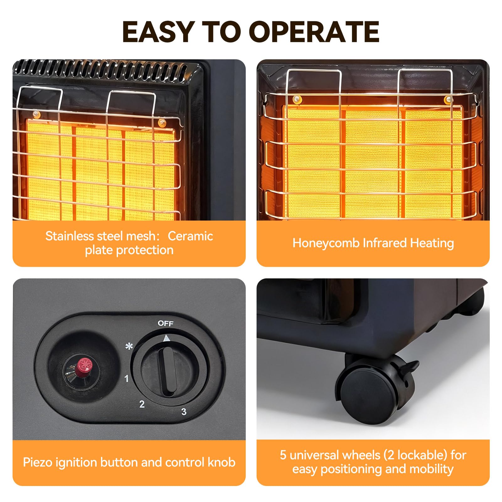 Portable Propane Heater - 18700 BTU for Garage & Outdoors -4