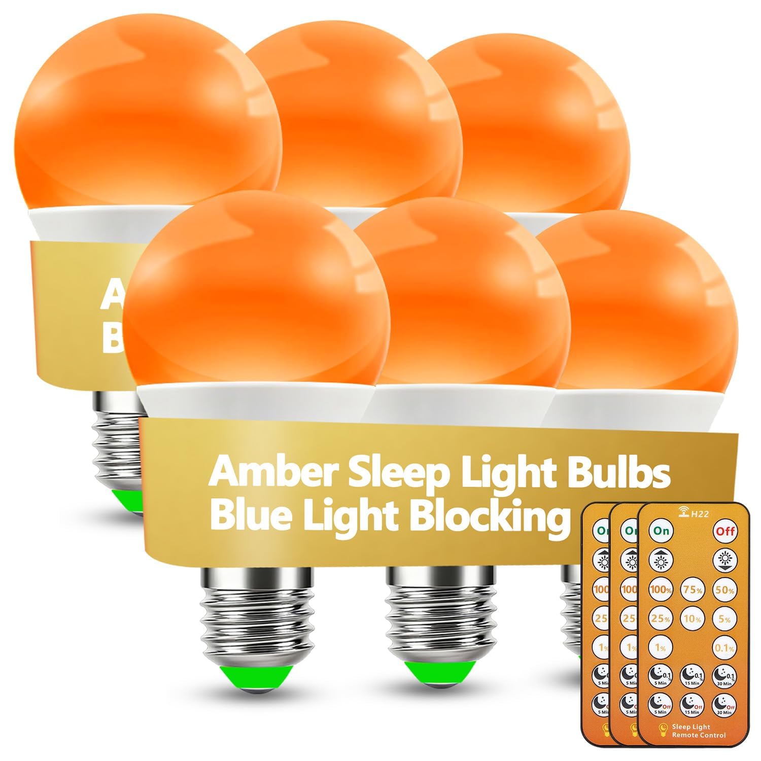Amazon.com: Wivety Sleep Light Bulbs Amber 1600K with Remote