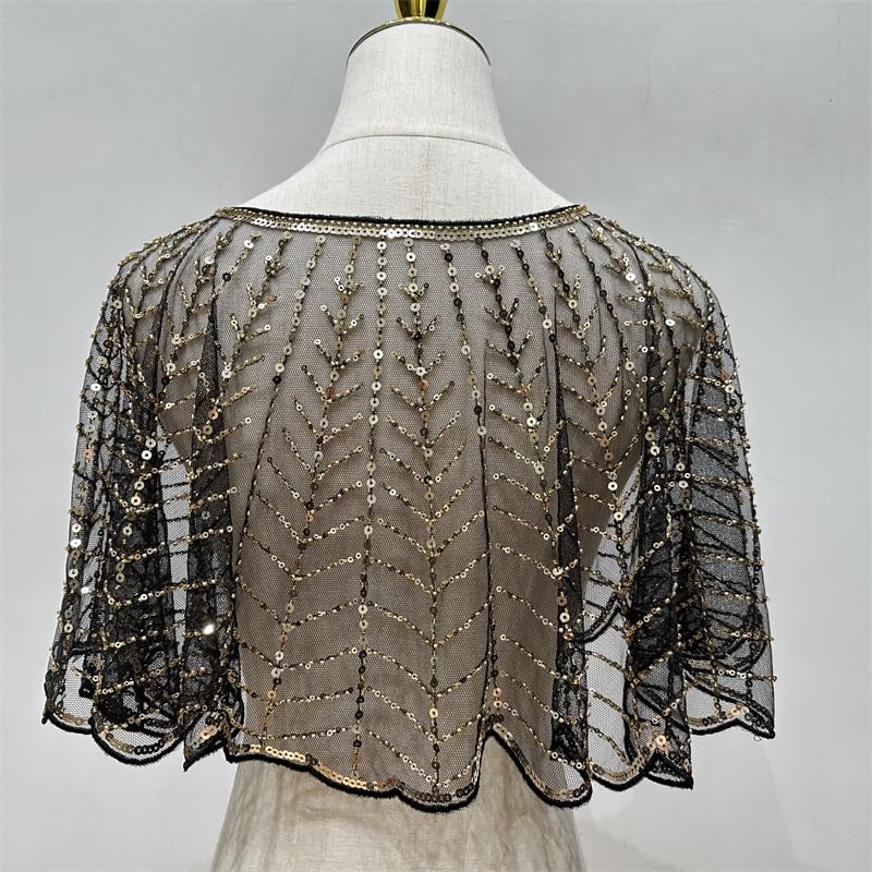 1920s Shawl Evening Shawl Bridal Wrap Handmade Sequin Beaded Shawls And Wraps For Evening Dresses Wedding Party Etc3