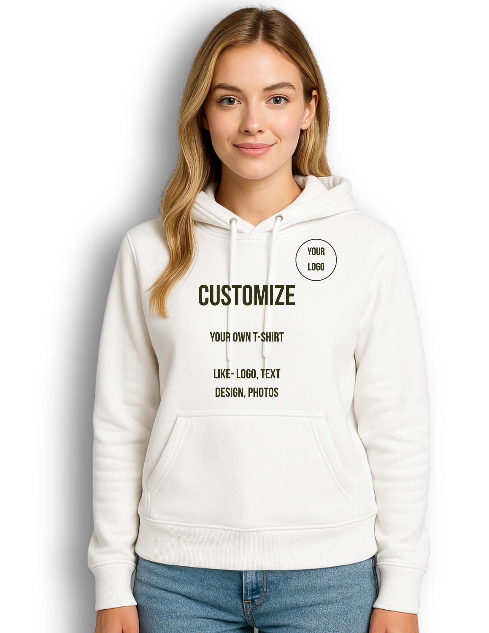 SAMSH Personalized and Customized Hoodie for Women Cotton Regular Fit Sweatshirt with Photo Print Company Customized,Photo/Image/Text On Hoody Black, White, Navy Blue, Gray, Wine, Beige, Green-image-19