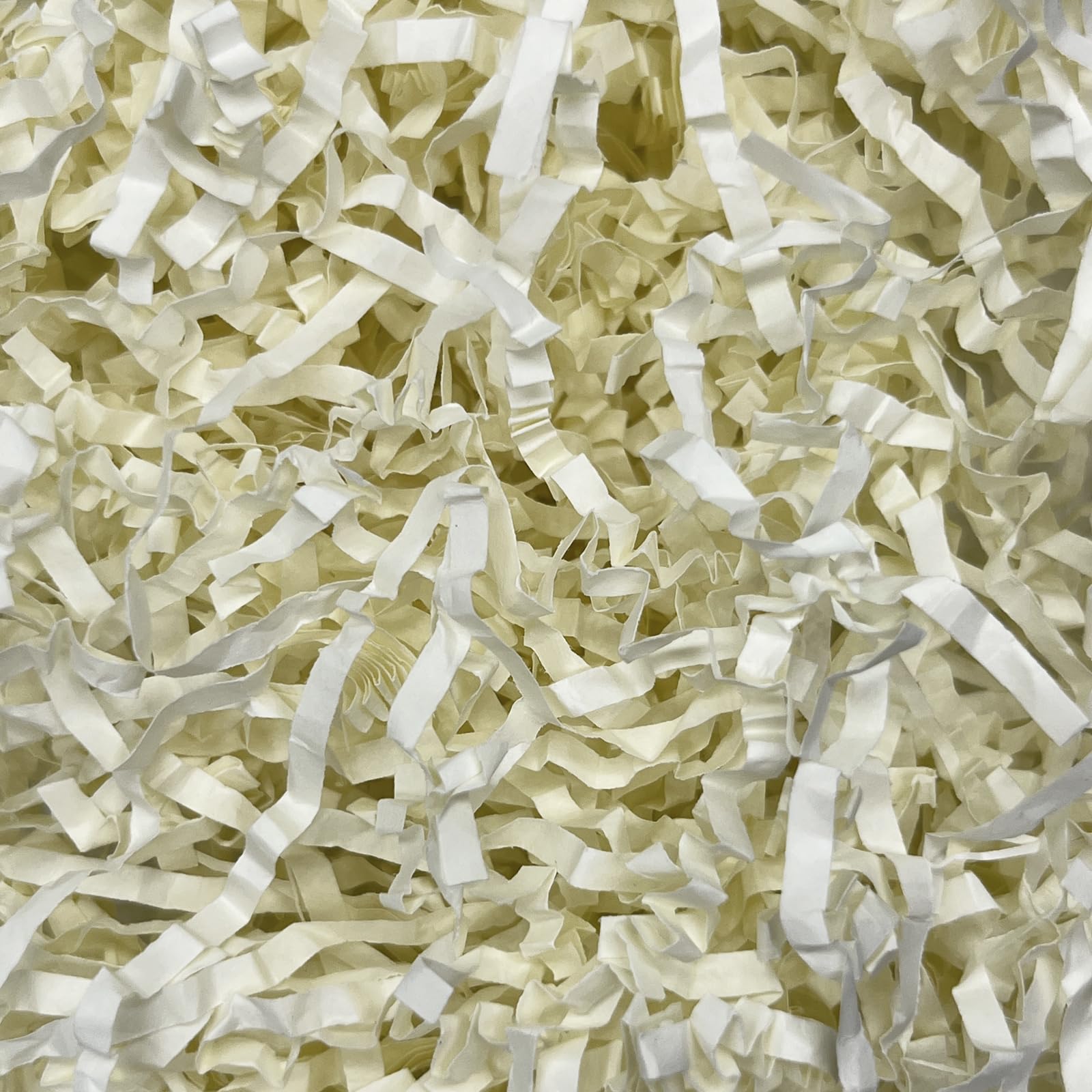 Ivory Crinkle Cut Paper Shred Filler, 1 LB Basket Filler Shredded Paper, Confetti Stuffing for Basket Filling, Halloween, Thanksgiving, Christmas, Birthdays, Gift Wrapping, Stuffer Party Supplies