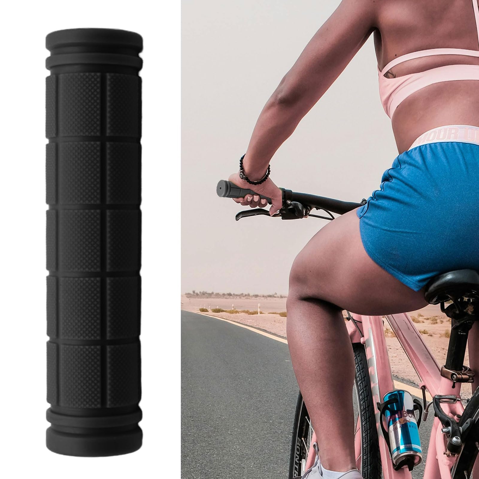 Antypoślizgowe uchwyty rowerowe, 22 mm, gumowe uchwyty do uchwytów rowerowych, 1 para czarnych, miękkich gumowych uchwytów, do rowerów MTB, wyścigowych, trekkingowych, miejskich