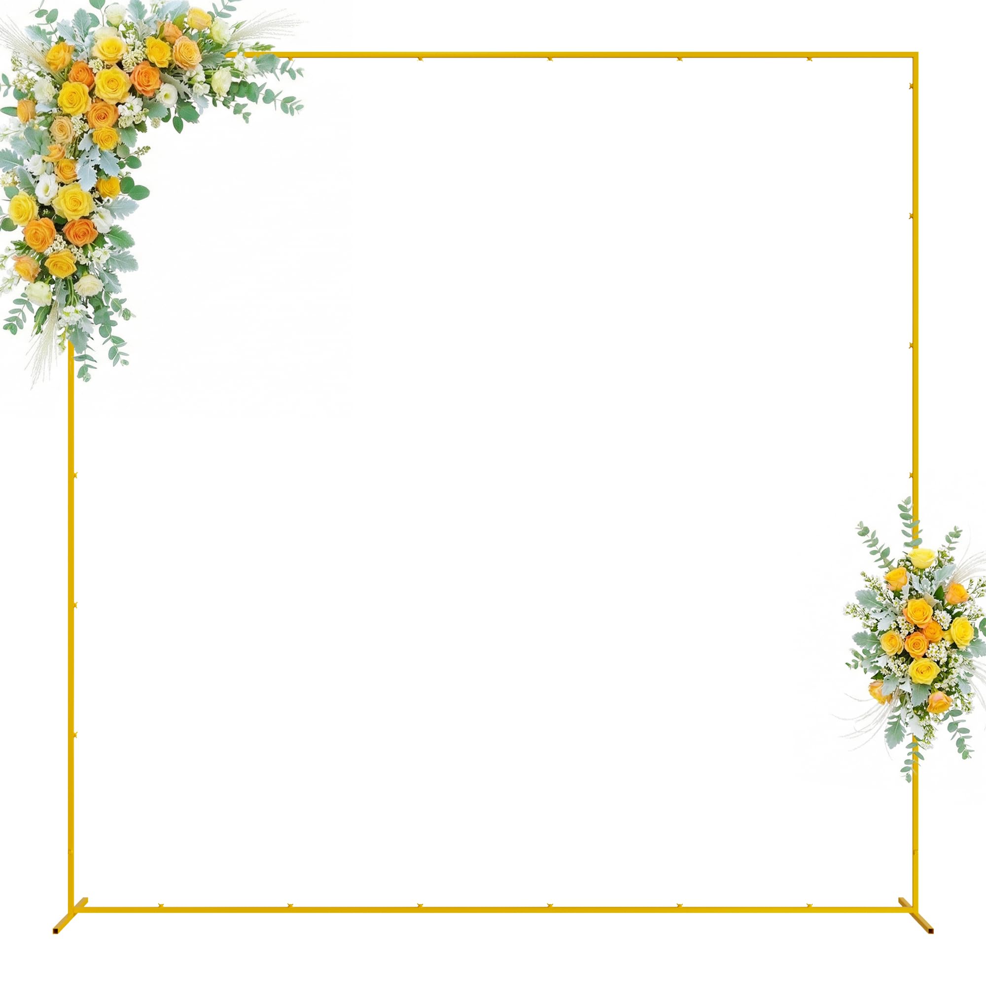 Wokceer Square Wedding Arch Backdrop Stand Gold Metal Arch 8FT x 8FT