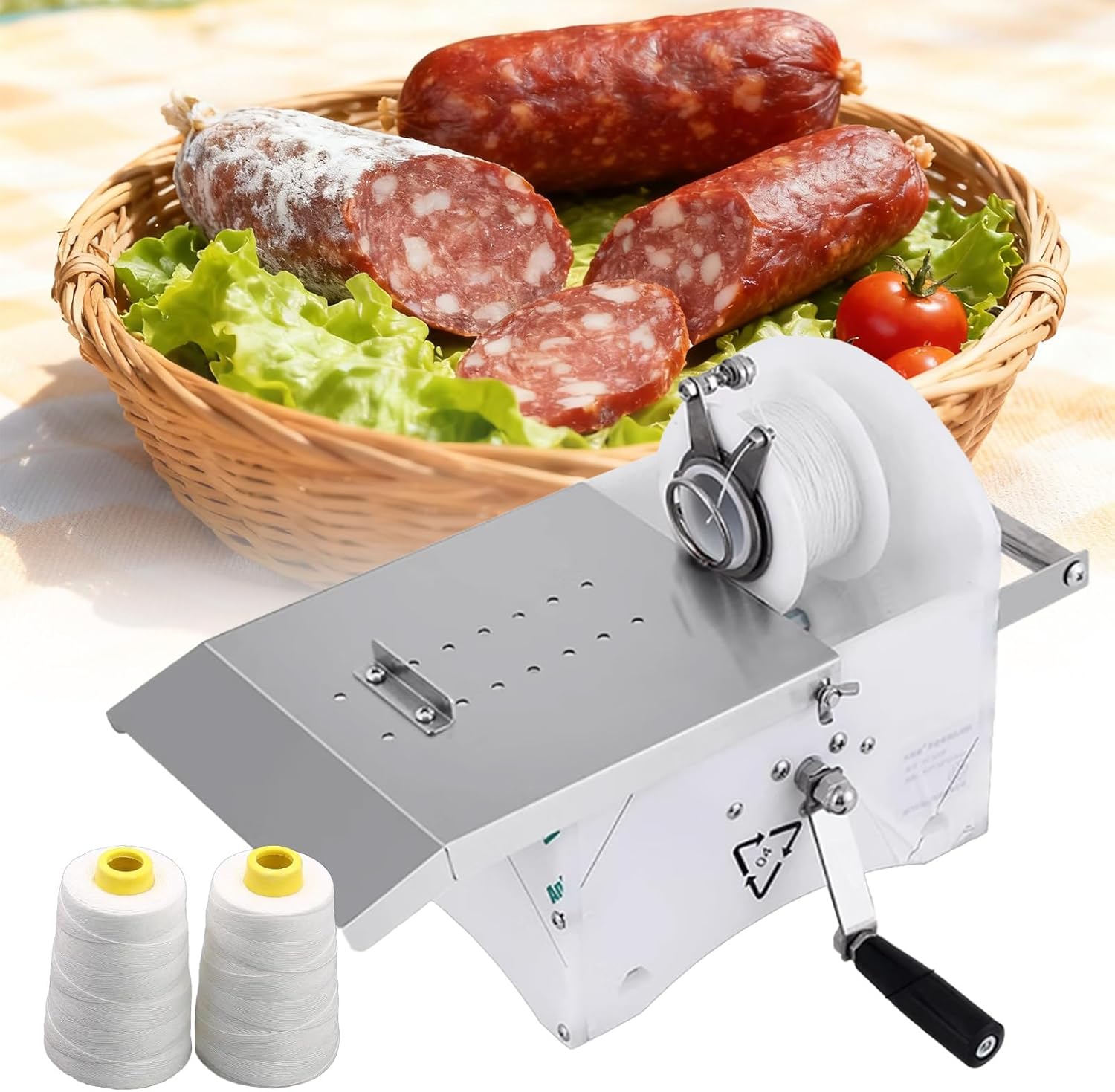 Manual Sausage Knotting Machine, Sausage Casings Binding Machine, Stainless Steel Sausage Casings Binding Machine, 304 Stainless Steel for Home Kitchen, Deli, Small Business & Food Stall