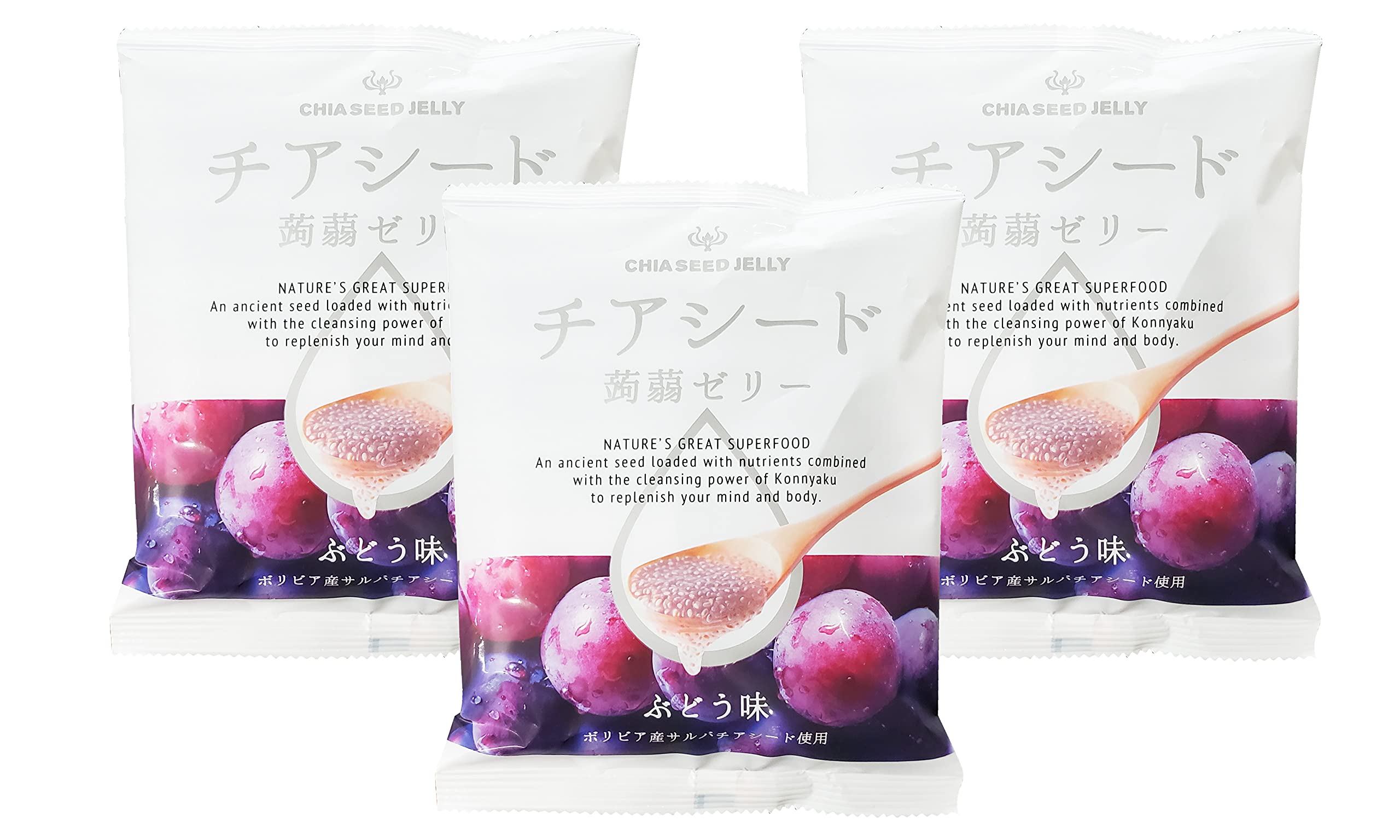 Wakasho Chia Seed Grape Jelly (3 Pack, Total of 18.3oz)