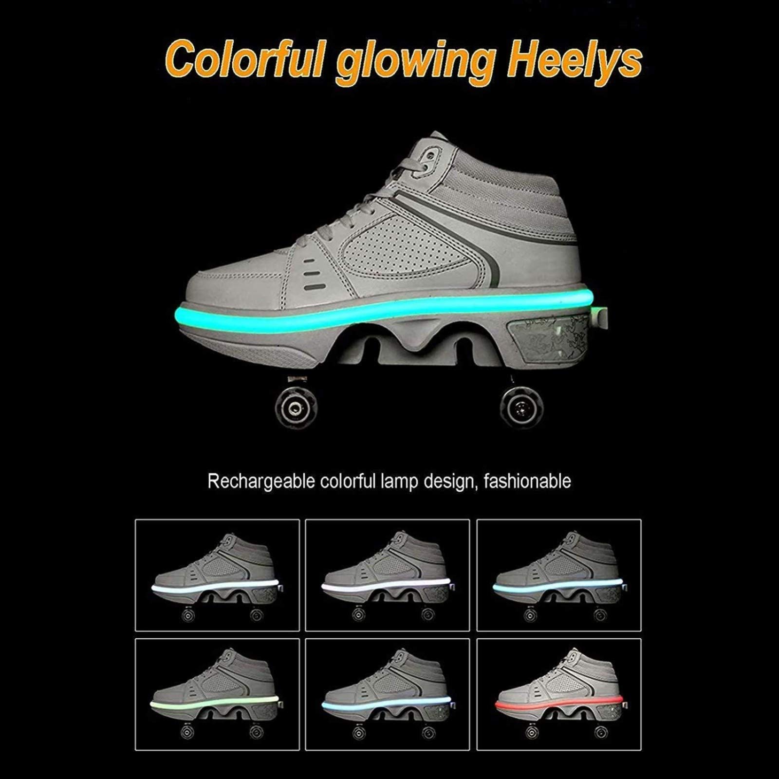 Patines De Hielo Con Polea, LED, Multifuncionales, Con Deformación, Con Ruedas, Invisibles, Con 4 Ruedas, Patines, Patines, Niños, Deportes Al Aire Libre, Para Adultos, Unisex