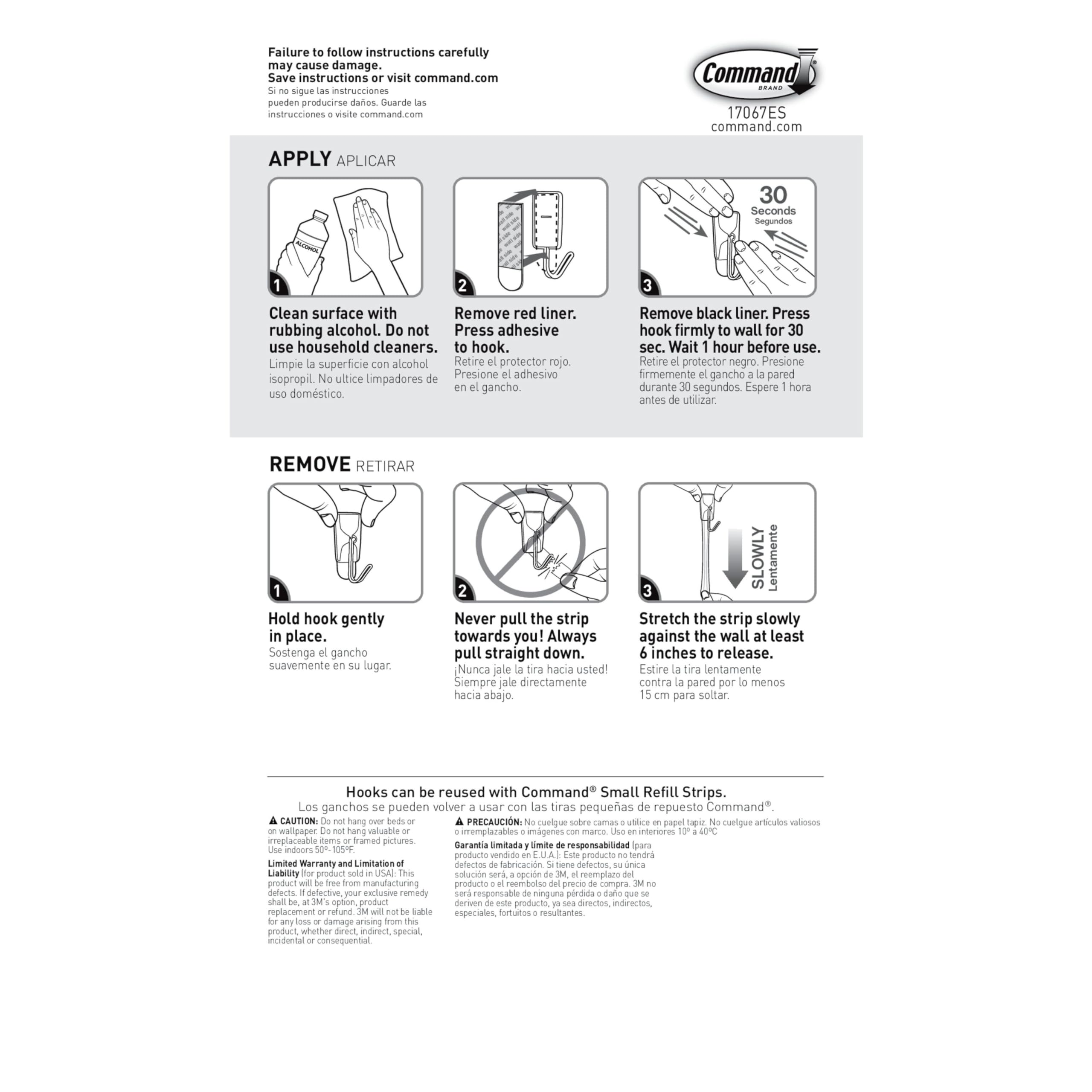 Command White Wire Hooks - 16 Hooks -10 Command White Wire Hooks - 16 Hooks -10