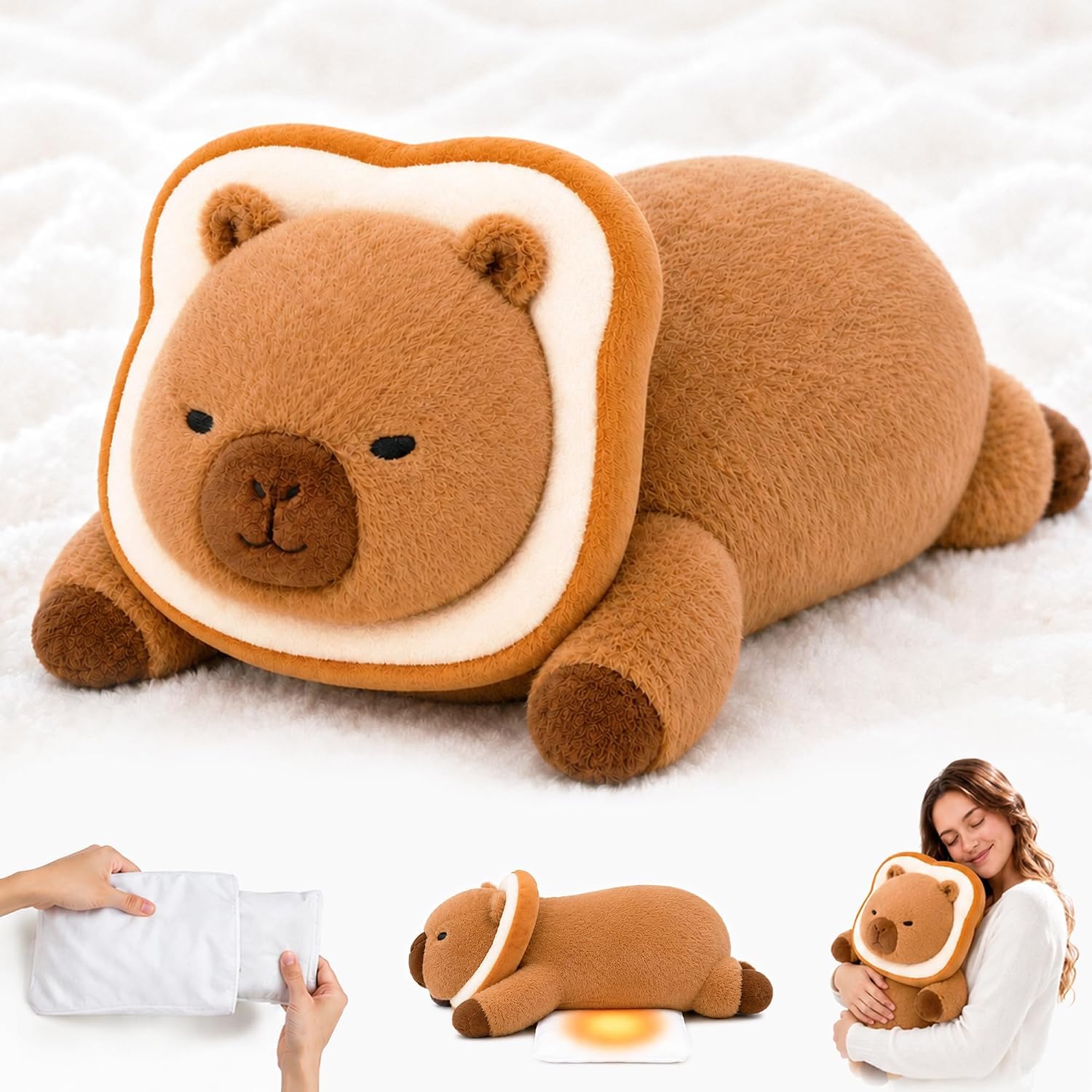 Weighted Capybara Plush, 50cm Giant Microwavable Heated Stuffed Animal