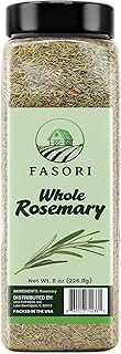 Fasori Rosemary Whole – 8 oz Jar | Dried Whole Rosemary Leaves for Cooking, Roasts, Potatoes, Chicken, Lamb, Mediterranean Spice, Tea.