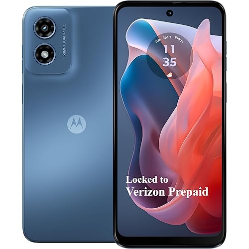 Verizon Prepaid Motorola Moto g Play 2024, 64GB, Sapphire Blue - Prepaid Smartphone, 6.5" 90Hz HD+ Display, 50MP Camera System, Long-Lasting 5000mAh Battery - Locked to Verizon Prepaid