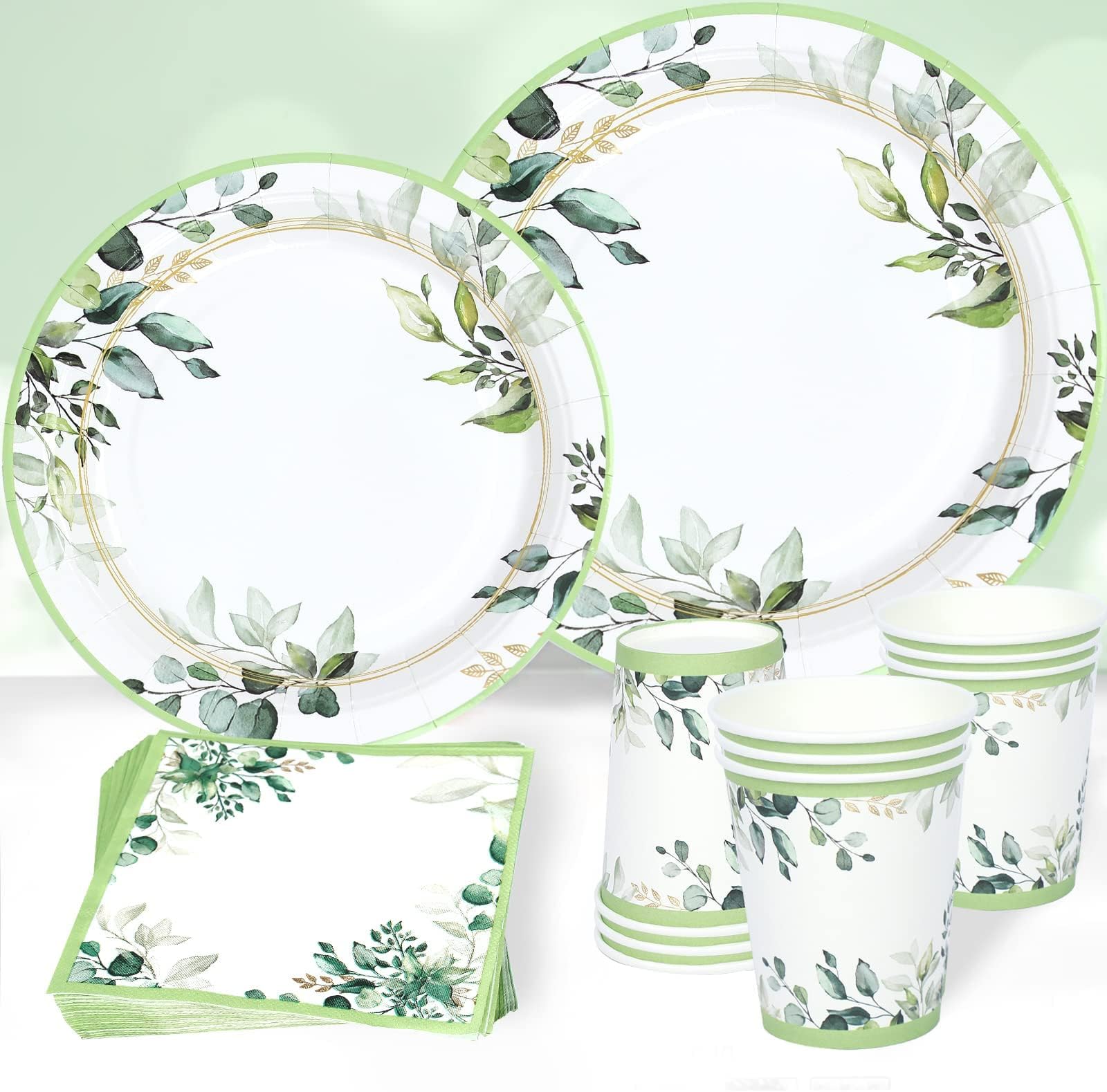 QIFUSage Green Paper Plates