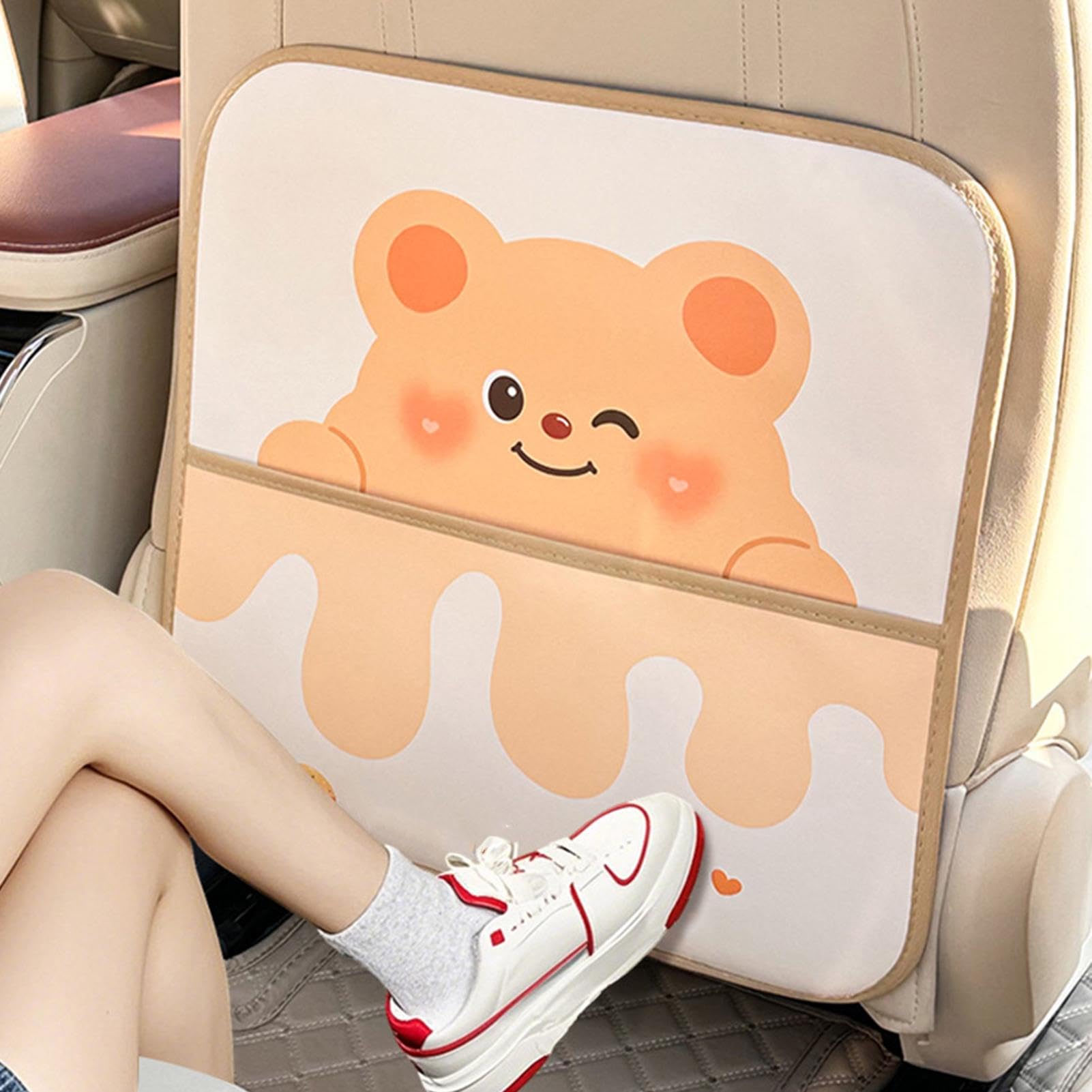 Générique Rücksitz Protector, Cartoon Backseat Cover, Waterproof Anti-Kick Mat Kids, Material PU Leather Easy-to-Clean Interior Guard Fit Fahrzeuge Zubehör für Reisen