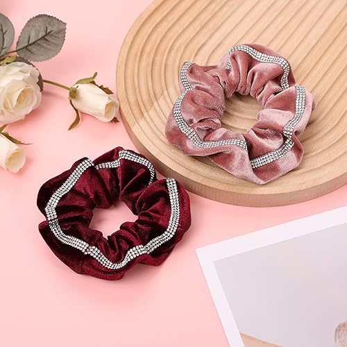 Miniatura 5 de Coleteros de terciopelo para mujer, coleteros grandes para cabello grueso, suaves y elegantes, para niñas, accesorios para el cabello con