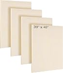 Aodaer 4 Pack Wood Panels 20 x 20 Inch Wooden Panels Canvas Unfinished Craft Wood Boards Panel for Art Crafts Acrylic and Oil Painting Pouring DIY Projects