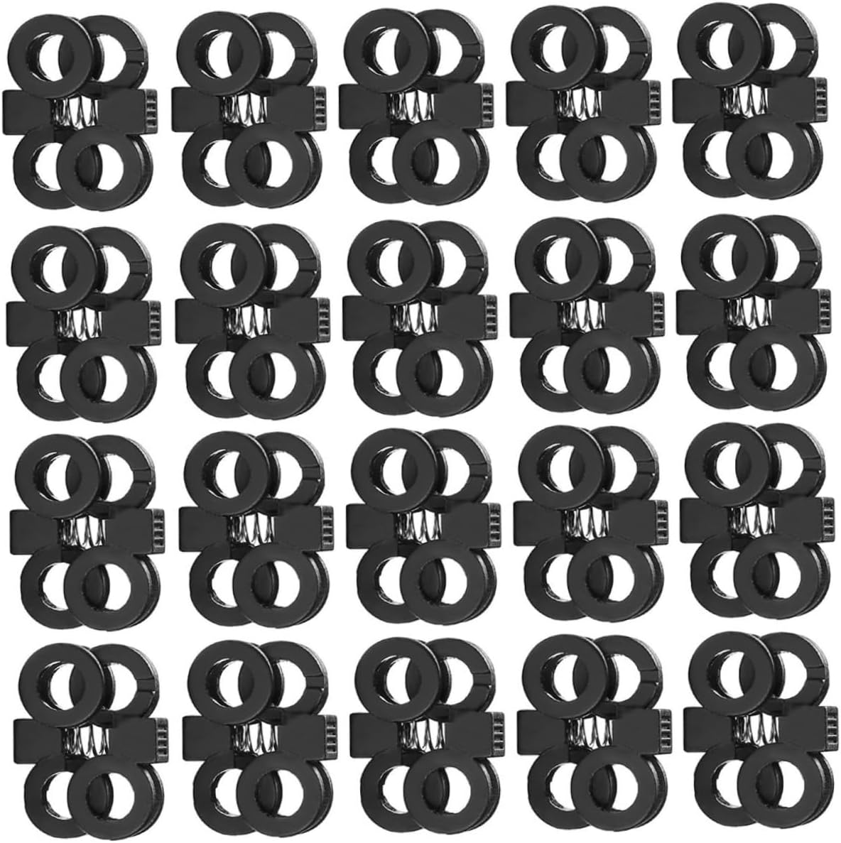 Beavorty 20 Pcs Adjustable Shoelace Buckles for Sneakers Anti-Slip Plastic Lace Hooks Elastic Shoelace Fasteners for Men and Women Sports Shoes