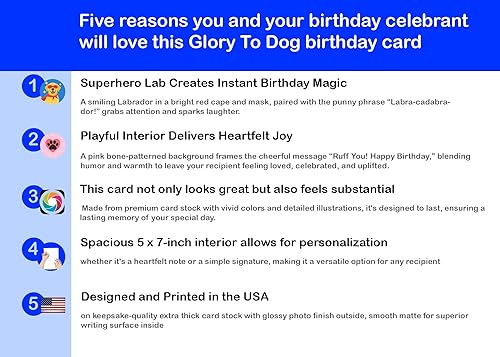 Miniatura 3 de Glory To Dog The Wizard of Paws Sends You Birthday Wishes Labra-cadabra-dor! Tarjeta de feliz cumpleaños con sobre de tarjeta de felicitación