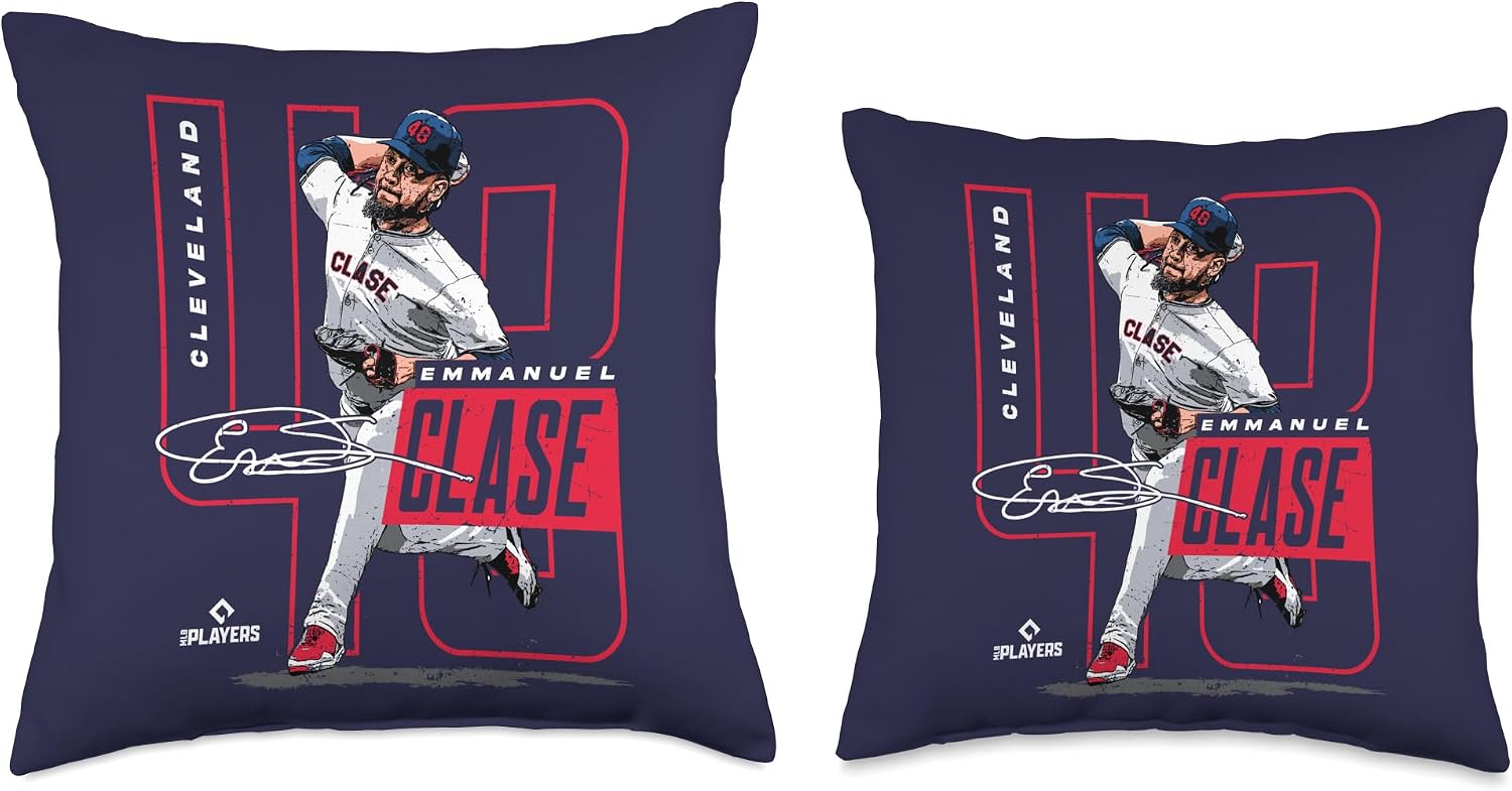 Emmanuel Clase | Cleveland MLB Baseball Players | MLBECL202M Throw Pillow