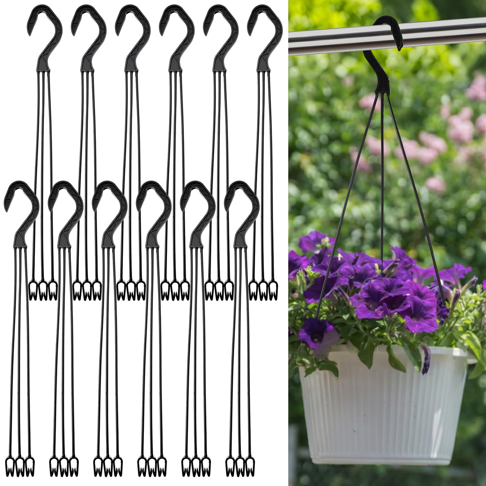 Photo 1 of ***MISSING PARTS***
Acellegic 12 Pcs Plastic Plant Pot Hanger 14 Inch Black Hanging Basket Hooks Flower Pot Hangers for Indoor/Outdoor Garden, Patio, Balcony Decor