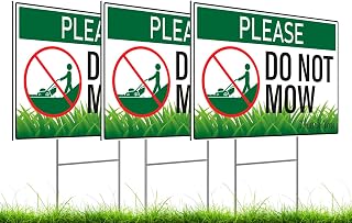 8x12 Inch Do Not Mow Sign with Stake - Corrugated Plastic - No Mow May Yard Sign for Lawn - No Mowing Beyond This Point Sign - Do Not Mow Plastic Plaque Decoration Hanging Artwork Sign Double Sided