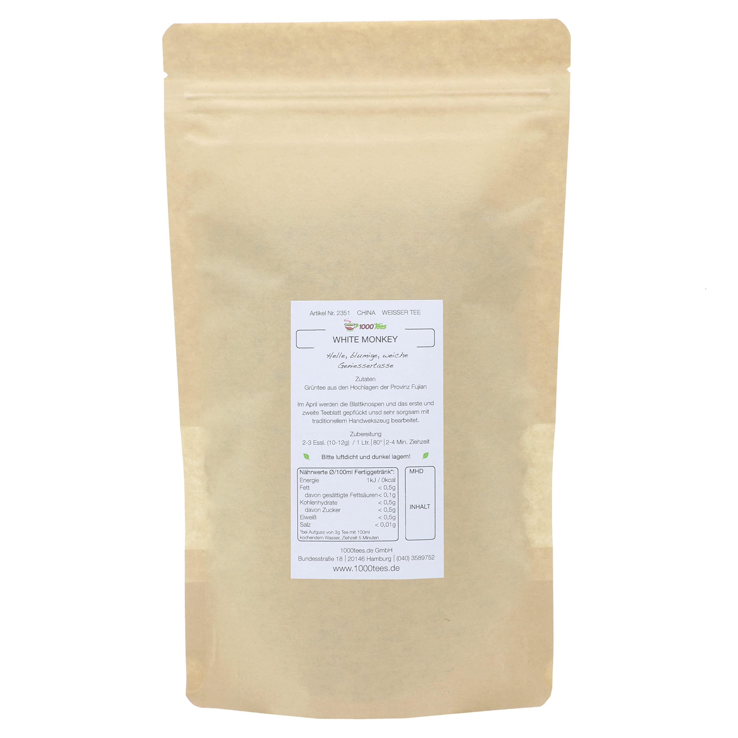 Grüntee White Monkey Frühlingsflush Highgrown aus China, mild, frisch abgefüllt