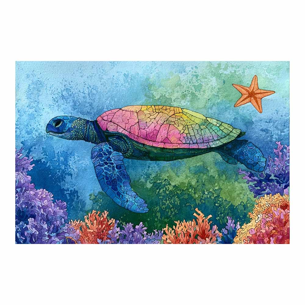 Toile tortue de mer multicolore PUQAAEO impression haute définition 40x60