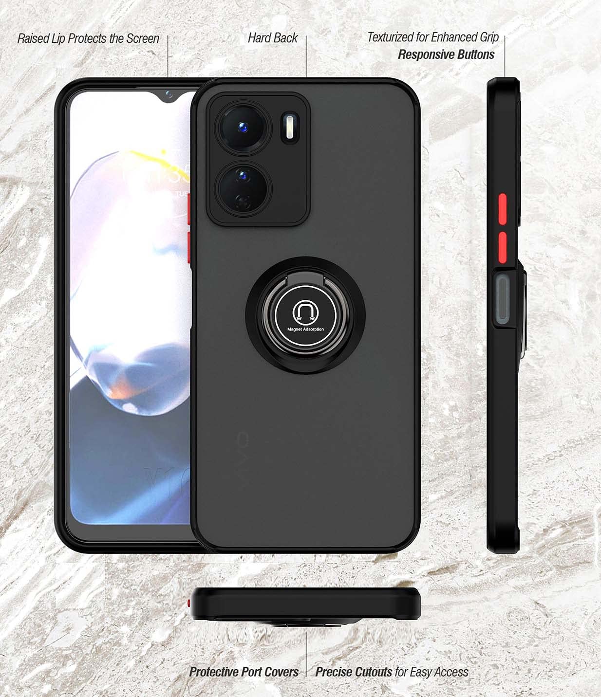 BORYA Cover Per OPPO A57 4G/A57s - Custodia Sottile In Silicone TPU Antiurto, Placcatura Elegante, Ricarica Wireless, Nero