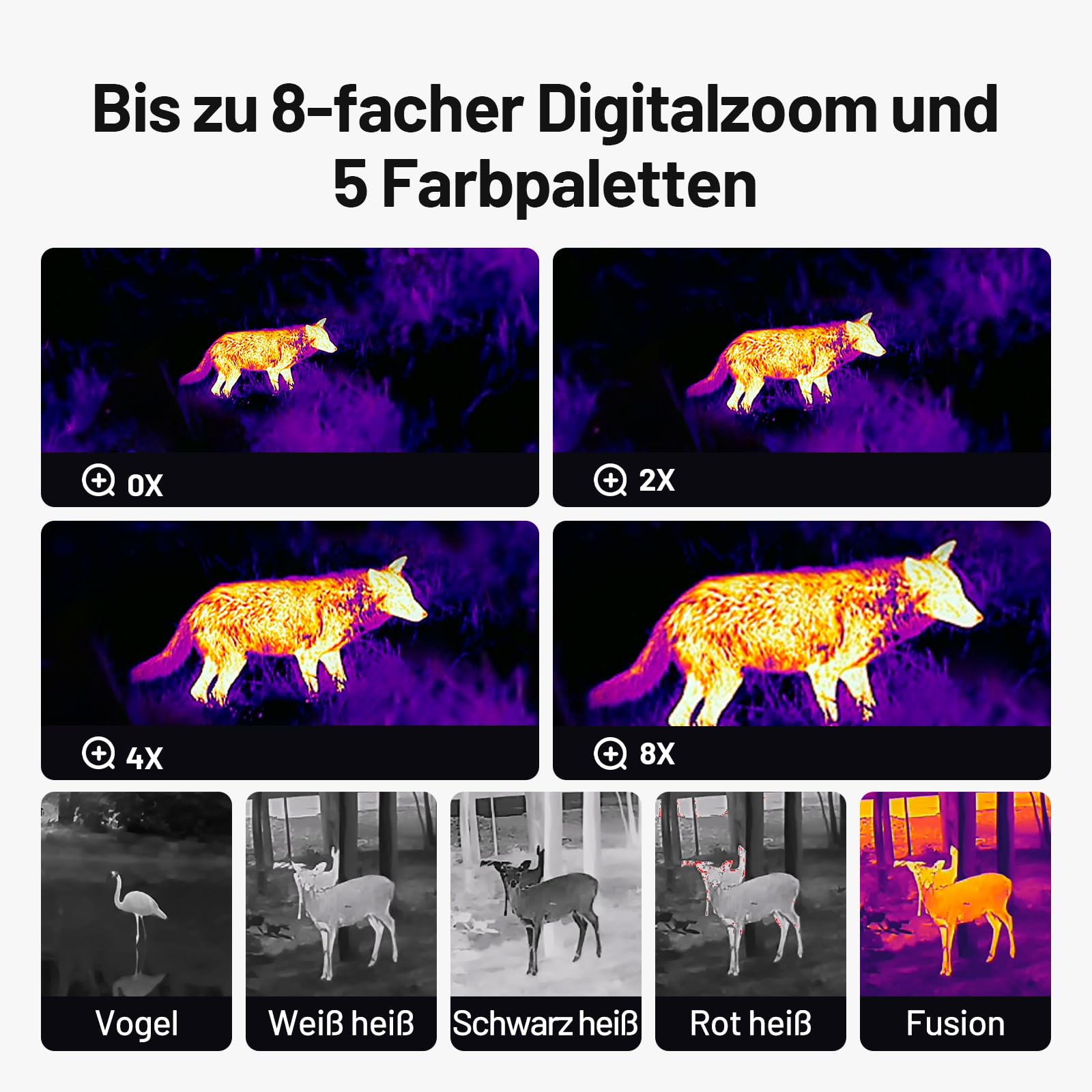 TOPDON TS004 Wärmebildkamera Jagd, 320x240 TISR IR-Auflösung 50Hz Wärmebild-Monokular, 13mm Objektiv, 11h Laufzeit, 410m Erfassungsreichweite, Wärmebild-Nachtsichtgerät mit 8X Zoom,32GB Speicher,WiFi