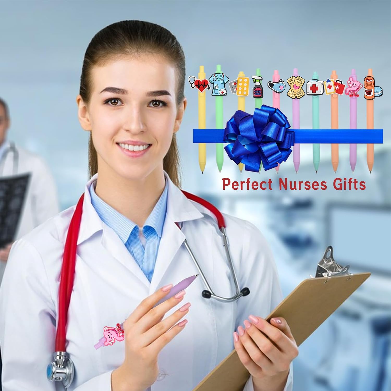 Cute Nurse Pens, Nurses Week Appreciation Gifts, Funny Nursing Present Accessories for Medical Assistant Student Doctors Work, Cna Rn Essentials Aesthetic Gel Pens Black Ink for Nurses (10) image 4