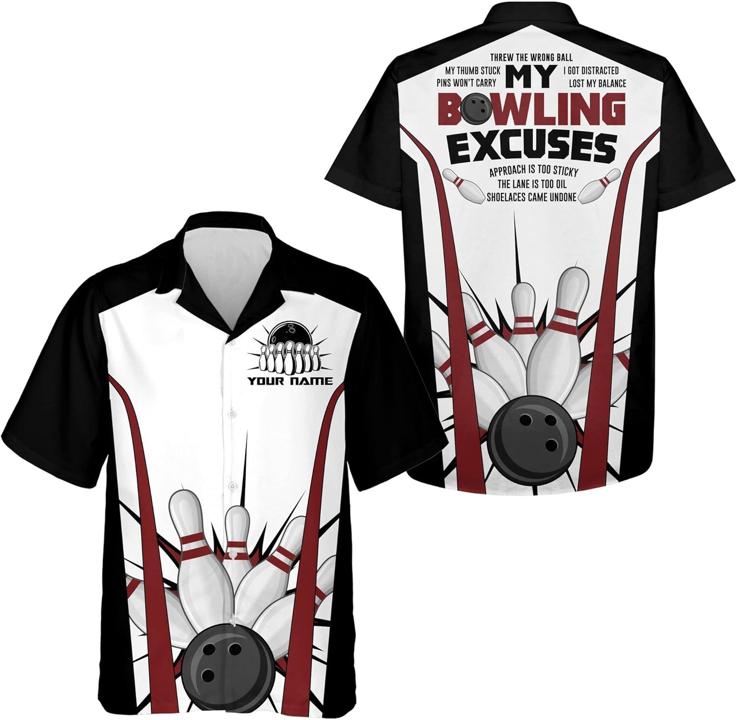Personalized Bowling Shirts, Bowling Jerseys for Men, Hawaiian Shirt for Men, Personalized Hawaiian Bowlers