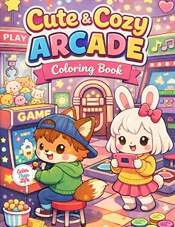Cute and Cozy Arcade Coloring Book: 40 Images | 8.5x11 | Arcade, Retro Gaming, 90s-2000s, Pixel, Friendly, Simple, Easy | Mindful Coloring and Stress ... and Seniors (CuterThanLife Coloring Books)
