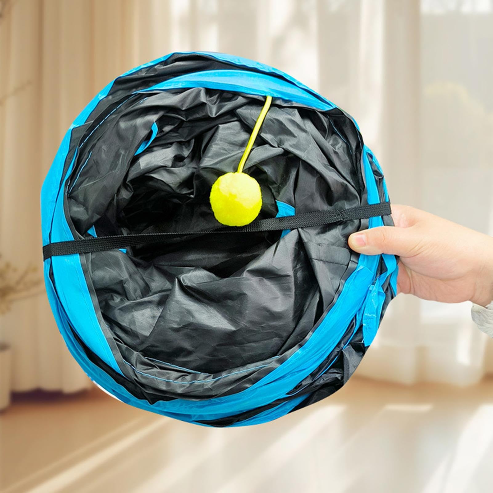para Gatos – Interactivo de Piel de Gato, Tubo de Juego Plegable, de Actividad para Gatitos, Cachorros, Conejos, Interior y Exterior, enriquecedores Accesorios de Juego