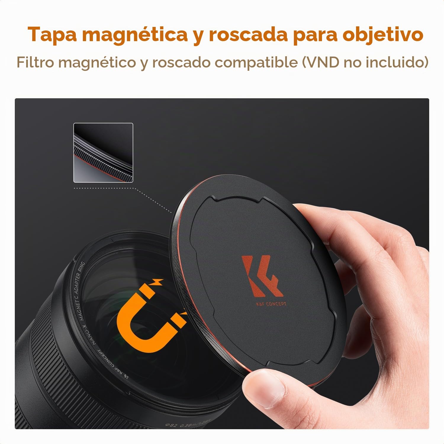 K&F CONCEPT Nano-Xcel 77mm Filtro Magnético ND8 + Anillo de Adaptador
