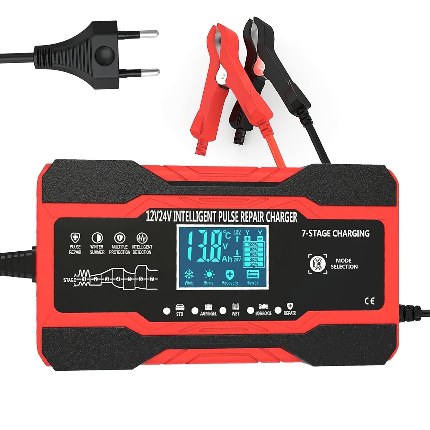 BRAINLE Heavy Duty 10Amp Fully Automatic Car Battery Charger Jumper