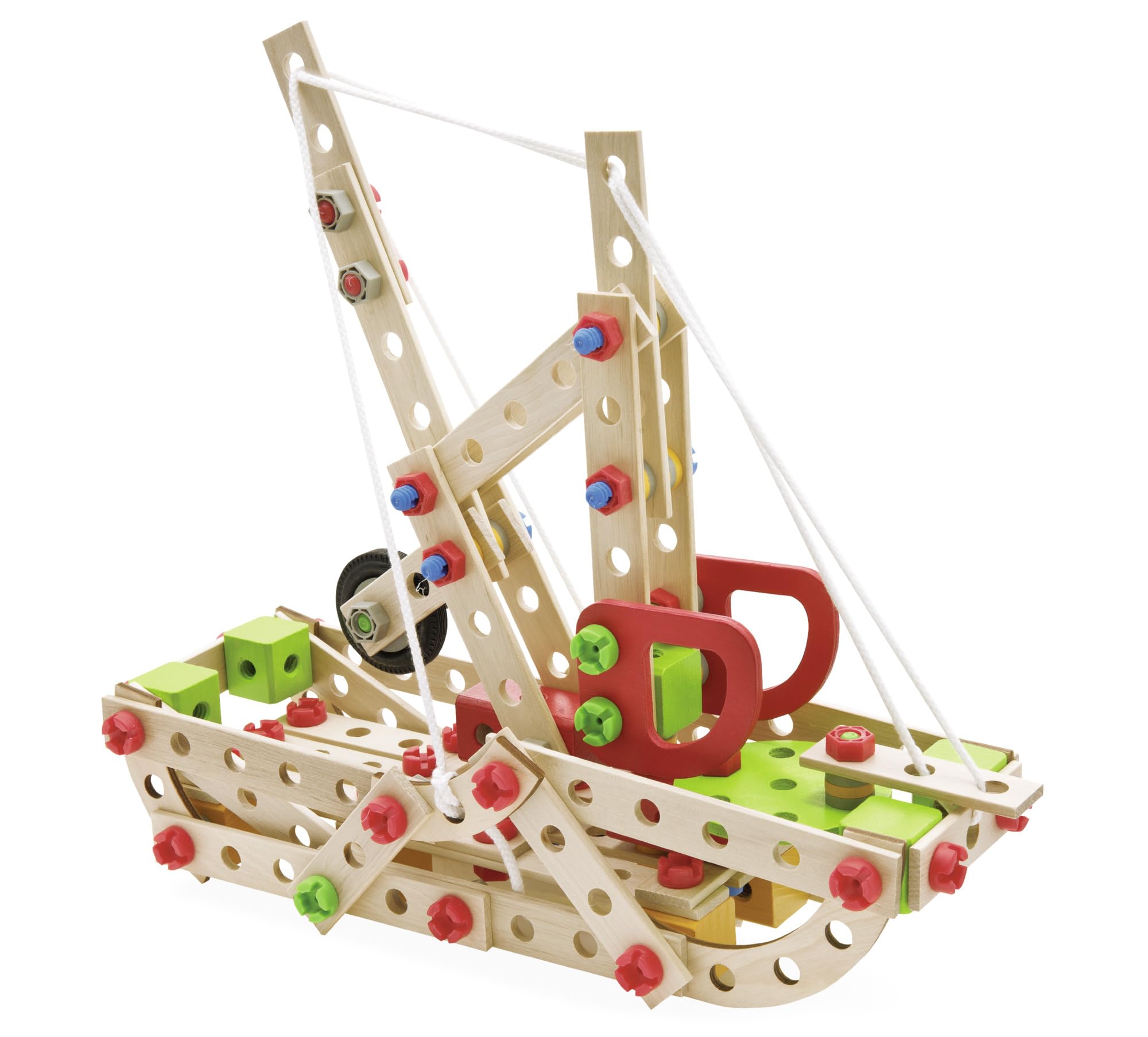Eichhorn-100039098 Constructor Helicóptero – Juguete de Madera versátil, 225 Piezas, 5 construcciones carbón (100039098)